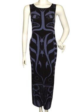LINDSEY THORNBURG Dress, 6/Fits like XS, black/Purple, Maxi/long, Bodycon